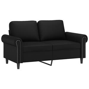 vidaXL 2-delige Loungeset met kussens kunstleer zwart