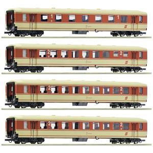 Roco 6200026 H0 set van 4: „Jaffa-Express” van de ÖBB 1e klas Afo, 2e klas Stampperlwagen Bpoz, 2e klas BPO