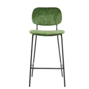 Light & Living Light&living Barkruk 55x45x92 cm EMMA velvet olijf groen-donker grijs