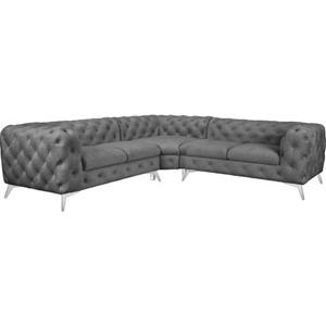 Leonique Chesterfield-bank Glynis luxueuze capitonnage, moderne chesterfield look, kleur van de poten ter keuze