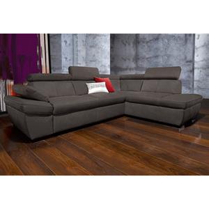 exxpo - sofa fashion Hoekbank Salerno, klassieke moderne functionele bank, hoog zitcomfort, L-vorm inclusief verstelbare hoofdsteun en armleuning, naar keuze met slaapfunctie