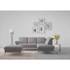 sit&more Hoekbank Fashion L-vorm naar keuze met verstelbare hoofdsteun, uittrekzitting, motorisch, nikkel poten