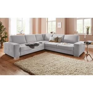 sit&more Hoekbank Santorini L-vorm met binnenvering en zitdiepteverstelling, naar keuze met slaapfunctie