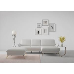 sit&more Hoekbank Fashion L-vorm naar keuze met verstelbare hoofdsteun, uittrekzitting, motorisch, nikkel poten