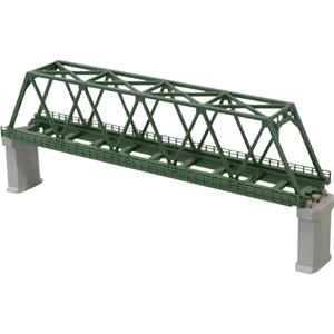 Rokuhan 7297041 Z Vakwerkbrug 1 spoor Z  rails (met ballastbed) Donkergroen