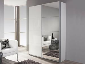 Mobistoxx Kast MINOTOR 2 schuifdeuren met spiegel 137 cm wit