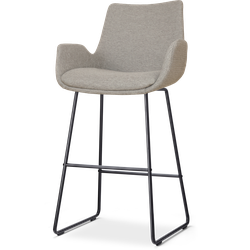 Nolon Nino-Eef barkruk warm grijs - zwart onderstel - 65 cm