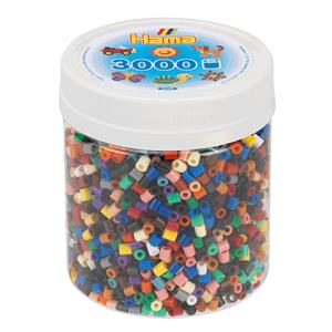 Hama 209-67 - Perlen, Dose mit Midi-Bügelperlen, 3000 Stück, Volltonmix