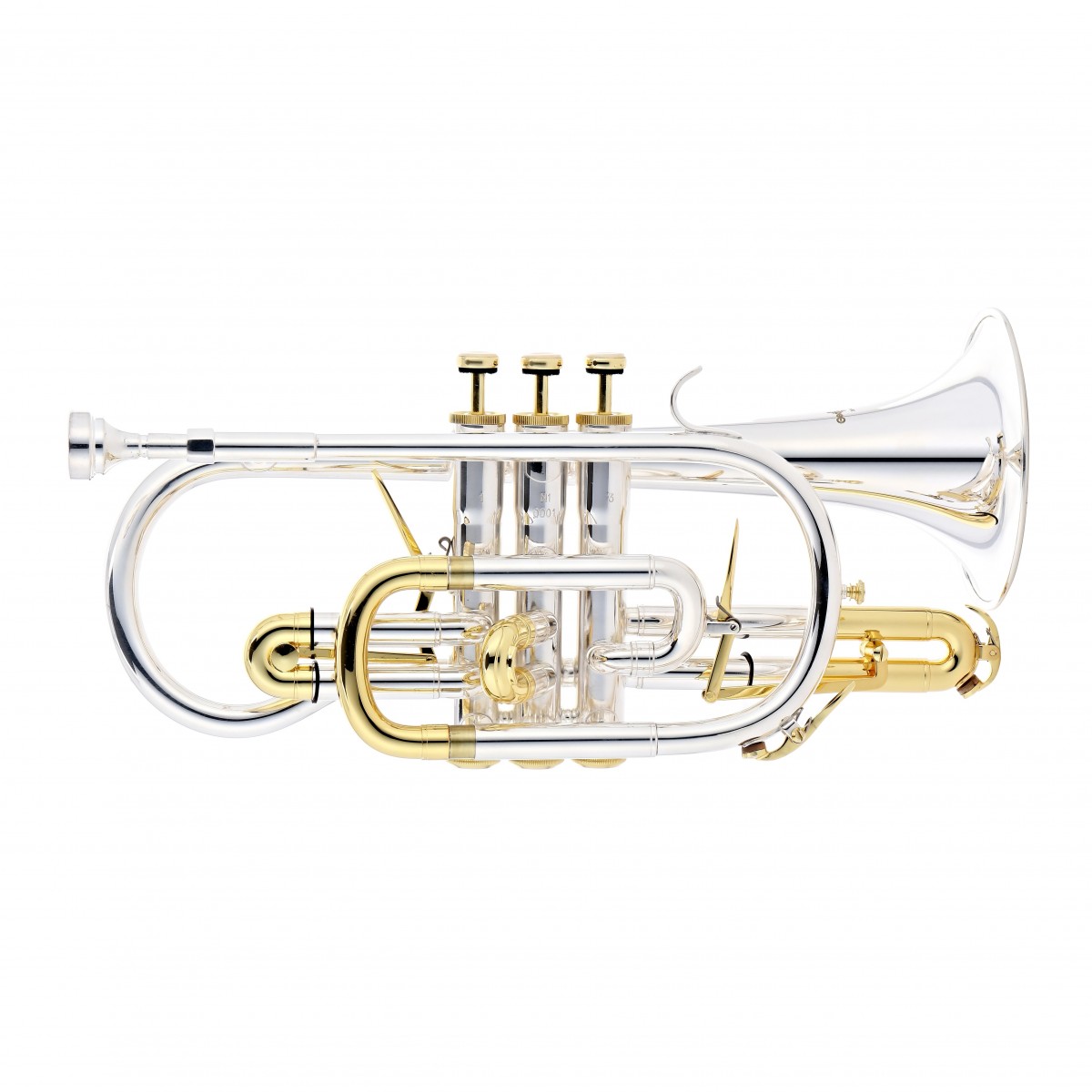 Gear4Music Silver Plated Cornet with Gold Plated Parts by 