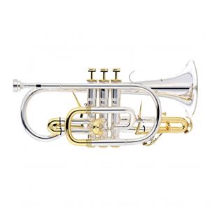 Gear4Music Silver Plated Cornet with Gold Plated Parts by 