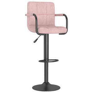 vidaXL Barkrukken 2 st fluweel roze