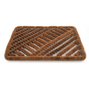 Merkloos Deurmat - staaldraad/kokos - extra zwaar - x 60 cm - bruin - droogloopmat -