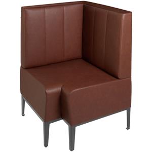 Vega Bank Adapto Hoek; 75x75x102 cm (BxDxH); zitting bruin, frame grijs