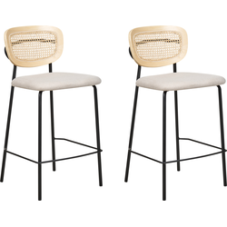 BELIANI Barkruk set van 2 stof lichtbeige MAYETTA