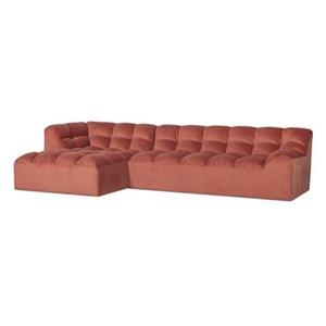 Woood Chaise Longue Links Allure - Fluweel - Blush - 79x324x165