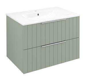 Sapho Cirasa wastafel onderkast met ribbelfront 70x46x52cm groen