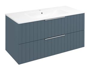 Sapho Cirasa wastafel onderkast met ribbelfront 100x46x52cm blauw