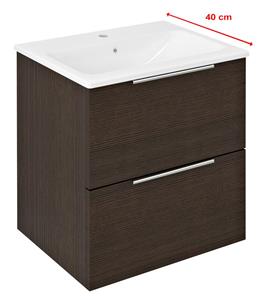 Sapho Cirasa Compact wastafel onderkast 50x39x54cm donkerbruin eiken