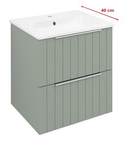 Sapho Cirasa Compact wastafel onderkast met ribbelfront 50x39x54cm groen