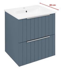 Sapho Cirasa Compact wastafel onderkast met ribbelfront 50x39x54cm blauw