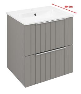 Sapho Cirasa Compact wastafel onderkast met ribbelfront 50x39x54cm taupe