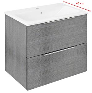 Sapho Cirasa Compact wastafel onderkast 60x39x54cm grijs eiken