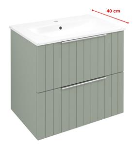 Sapho Cirasa Compact wastafel onderkast met ribbelfront 60x39x54cm groen