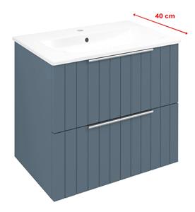 Sapho Cirasa Compact wastafel onderkast met ribbelfront 60x39x54cm blauw