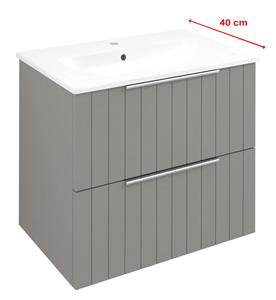 Sapho Cirasa Compact wastafel onderkast met ribbelfront 60x39x54cm taupe
