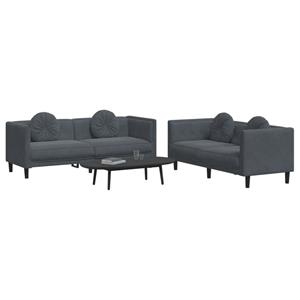 Vida XL 2-delige Loungeset met kussens fluweel donkergrijs SKU: V3209258