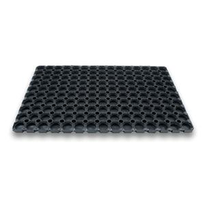 Merkloos 2x Rubberen deurmatten/schoonloopmatten zwart x 60 cm rechthoekig -