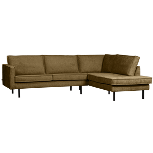 BePureHome RODEO HOEKBANK RECHTS STRUCTURE VELVET BRASS