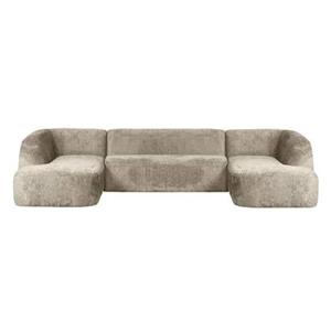 BePureHome U-Vorm Bank Sloping - Velvet - Wheatfield - 77x339x225