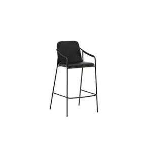 Nohr Barkruk Prescott Lederlook - Zwart (zithoogte 72cm)