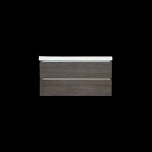 Sanilux Onderkast  Trendline Met Greeplijst Aluminium 120x47x52 Cm Silver Oak