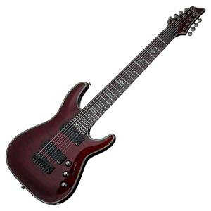 Schecter Hellraiser C-8 Elektrische Gitaar Zwart Kersenrood