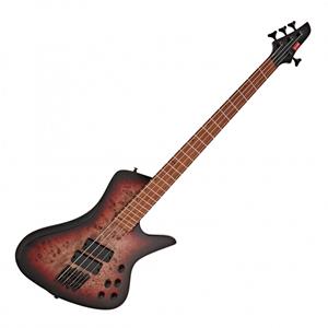 G4M 972 Fanned Fret Basgitaar Red Burl Burst