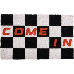 Present time Deurmat Doormat Come In - Zwart - 80x50x1.5cm