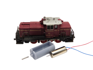 Crazytoys micromotor NM065 motor ombouwset voor Minitrix V 60, BR 260, BR 261 Model met tandwiel