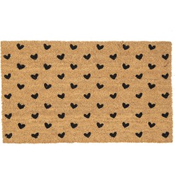 Clayre & Eef Deurmat 75x45 cm Bruin Zwart Kokosvezel Pvc Rechthoek