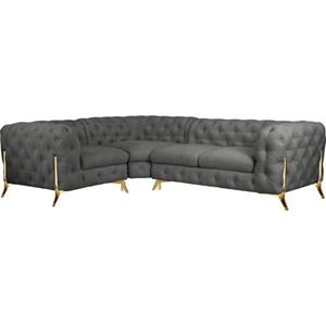 Leonique Chesterfield-bank Amaury moderne chersterfield-look, breedte 262 cm, kleur van de poten ter keuze