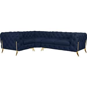 Leonique Chesterfield-bank Amaury moderne chersterfield-look, breedte 262 cm, kleur van de poten ter keuze