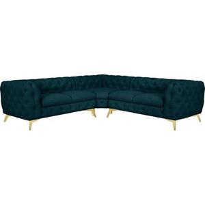 Leonique Chesterfield-bank Glynis luxueuze capitonnage, moderne chesterfield look, kleur van de poten ter keuze