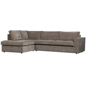 Basiclabel Hoekbank Links Hajo - Rib - Taupe - 84x283x197