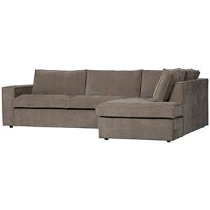 Basiclabel Hoekbank Rechts Hajo - Rib - Taupe - 84x283x197