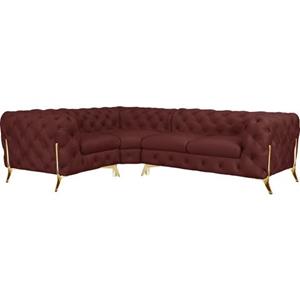 Leonique Chesterfield-bank Amaury moderne chersterfield-look, breedte 262 cm, kleur van de poten ter keuze