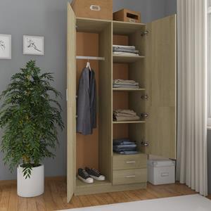 vidaXL Kledingkast 80x52x180 cm spaanplaat sonoma eikenkleurig