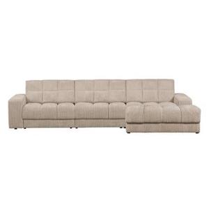 Woood Second Date Chaise Longue Rechts - Grove Ribstof - Travertin