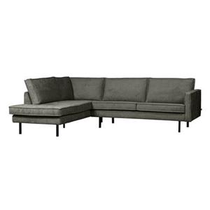 BePureHome Hoekbank Links Rodeo - Velvet - Frost - 85x266x213