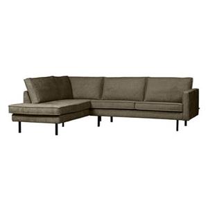 BePureHome Hoekbank Links Rodeo - Velvet - Bonsai - 85x266x213